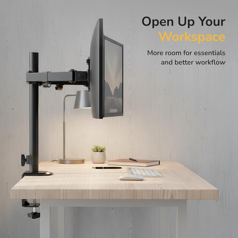 Mount-It! Dual Monitor Stand, Full Motion Desk Mount for 2 Screens up to 32” and 19.8 lbs Each, Tilt Swivel Rotate, VESA 75x75 & 100x100, Adjustable Dual Screen Arm with C-Clamp or Grommet - Image 2